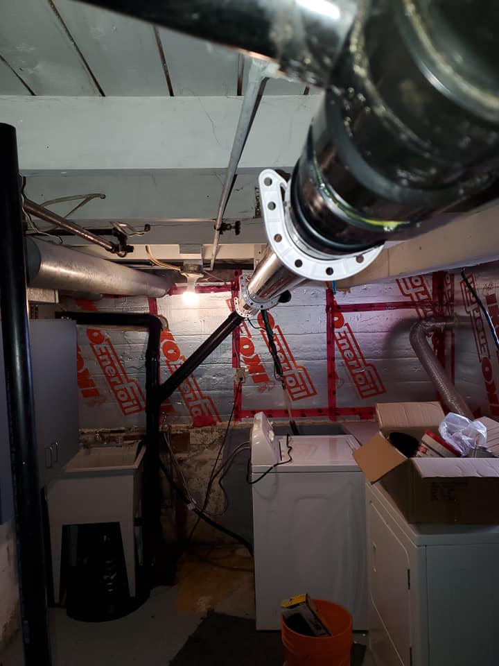 Furnace and ductwork installation in basement