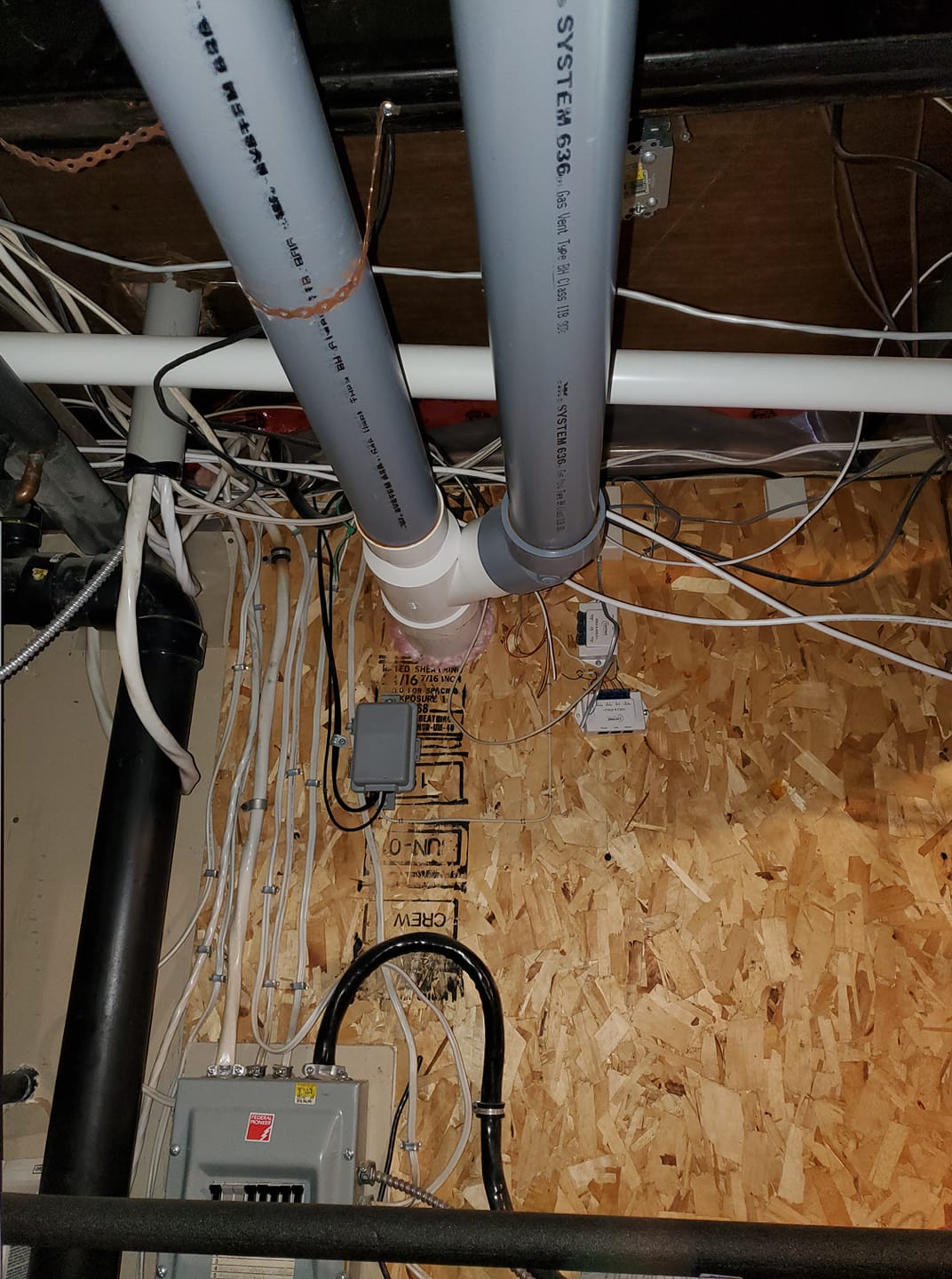 Plumbing pipe installation in a residential home