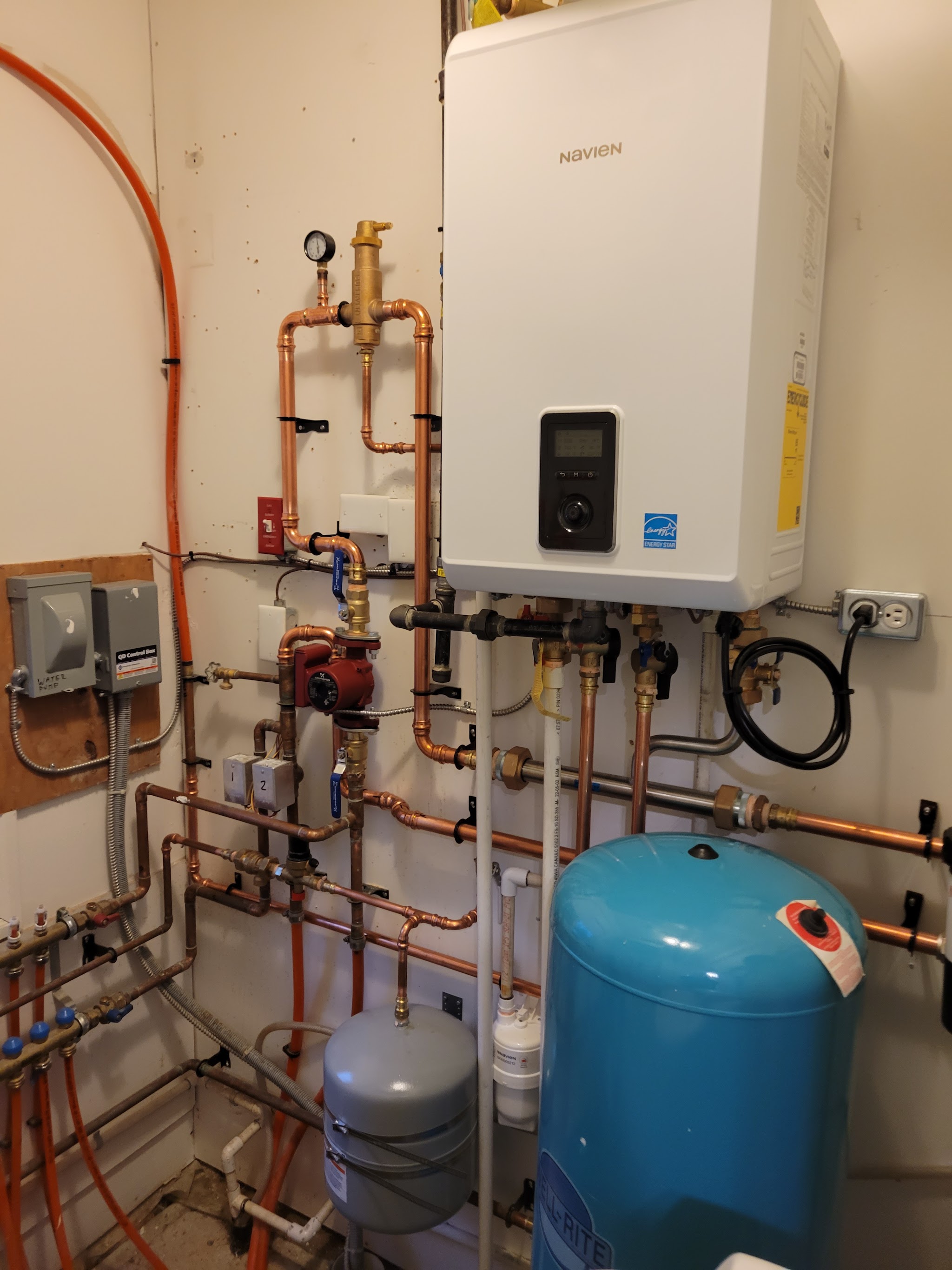 Navien furnace installation with copper piping